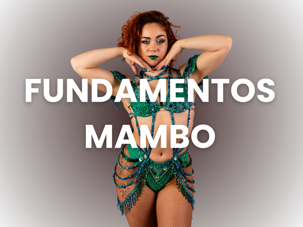 Fundamentos del Mambo: Irene Palomares en pose de mambo, curso online de salsa On2
