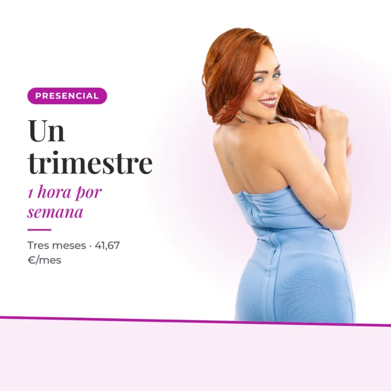 Un trimestre — 1 hora por semana — Tres meses · 41,67 €/mes. Irene Palomares, academia de salsa.